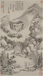 Landschaft im Stil von Huang Gongwang, Hängerolle